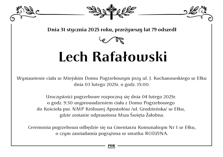 Lech Rafałowski - nekrolog